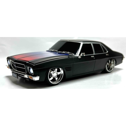 DDA - 1/24 Matte Black w/Red/Blue Colour Shift Stripe Holden HQ Custom Spectra Rides Light Up - Plastic