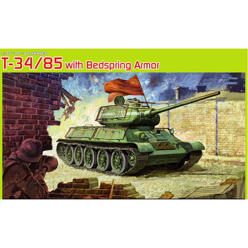 Dragon 1/35 T-34/85 w/Bedspring Armor Plastic Model Kit