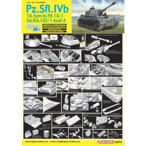 Dragon 1/35 PZ.SFL.IVB 10.5CM LE.FH18/1, SD.KFZ.165/1 AUSF.A [6475]