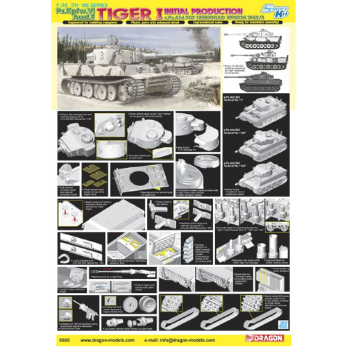 Dragon 1/35 Tiger I Initial Production s.Pz.Abt.502 (Leningrad Region 1942/43) [6600]