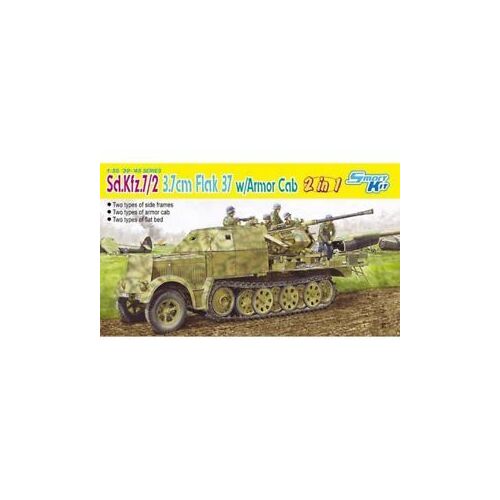 Dragon 1/35 Sd.Kfz.7/2 3.7cm FlaK 37 w/Armor Cab or Sd.Kfz.7/2 3.7cm FlaK 36 Model Kit [6953]