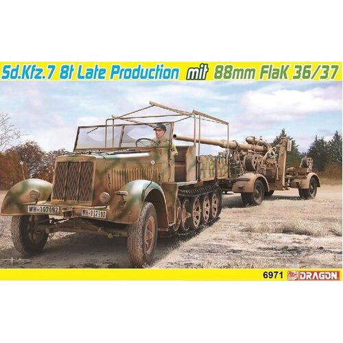 Dragon 1/35 Sd.Kfz.7 8T Late mit 88mm Flak36/37 Plastic Model Kit