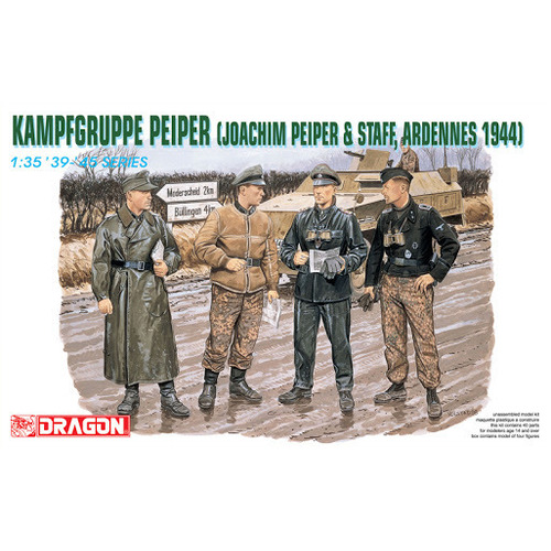 Dragon - 6088 1/35 Kampfgruppe Peiper (Joachim Peiper & Staff Adrennes 1944) Plastic Model Kit