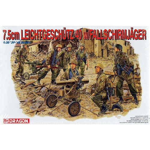 Dragon - 6147 1/35 7.5cm Leichtgeschutz 40 w/Crew Plastic Model Kit