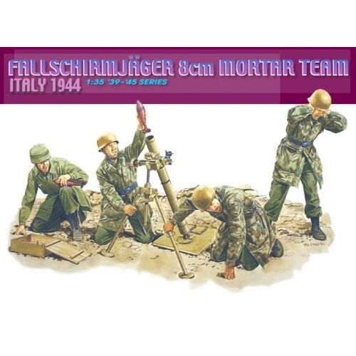 Dragon - 1/35 Fallschirmjager 8cm Mortar Team (Italy 1944) Plastic Model Kit