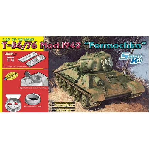 Dragon 1/35 T-34/76 Mod.1942 "Formochka" Plastic Model Kit [6401]