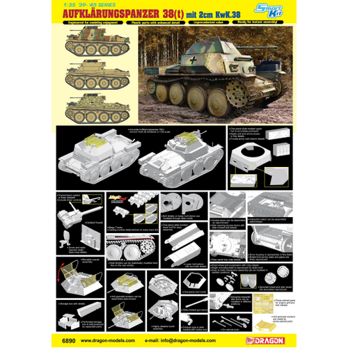 Dragon - 1/35 Aufklarungspanzer 38(T) W.2cm Kwk38