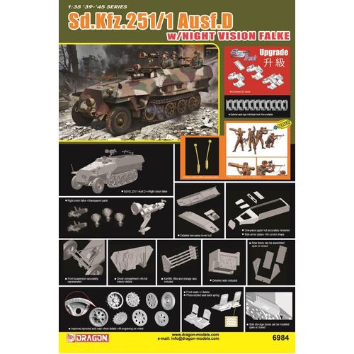 Dragon 1/35 Sd.Kfz.251/1 Ausf.D w/ Night Vision Plastic Model Kit