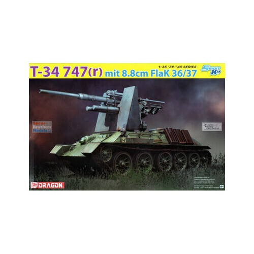 Dragon 1/35 T-34 747(r) mit 8.8cm FlaK 36/37 Plastic Model Kit