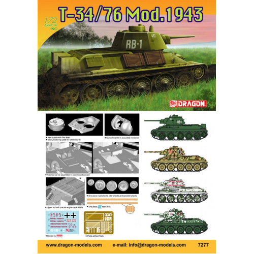 Dragon - 7277 1/72 T-34/76 Mod.1943