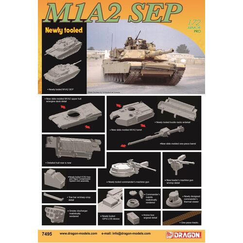 Dragon 1/72 M1A2 Sep Plastic Model Kit