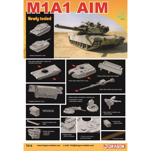 Dragon 1/72 M1A1 AIM Plastic Model Kit