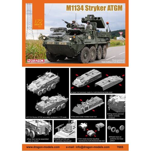 Dragon 1/72 M1134 Stryker ATGM Plastic Model Kit [7685]