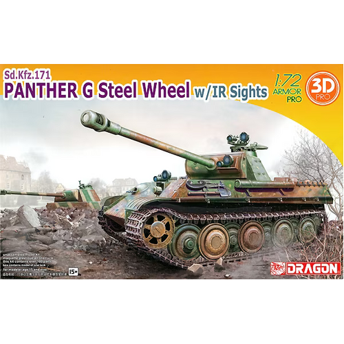 Dragon - 1/72 Panther G Steel Wheel w/IR Sights Plastic Model Kit [7697]