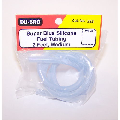 DUBRO 222 BLUE SILICONE TUBING, MEDIUM (2ft PER PACK)