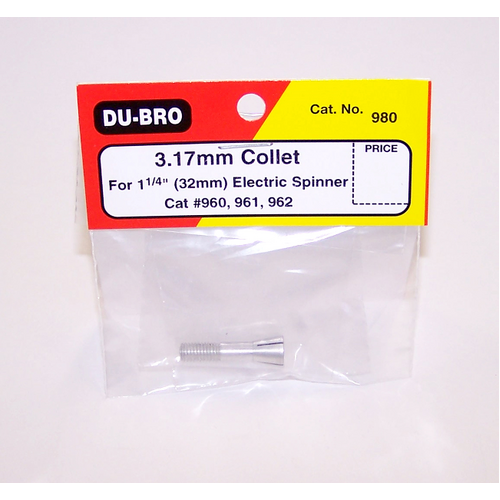 DUBRO 980 3.17MM COLLET FOR 1 1/4in ELECTRIC SPINNER  (1/PKG.)