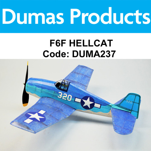 DUMAS 237 F6F HELLCAT  WALNUT SCALE 18 INCH WINGSPAN RUBBER POWERED