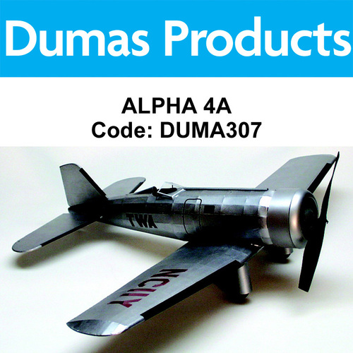 DUMAS 307 ALPHA 4A 30 INCH WINGSPAN RUBBER POWERED