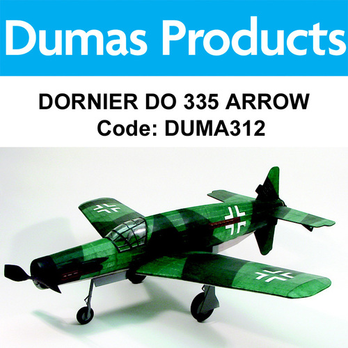 DUMAS 312 DORNIER DO 335 ARROW 30 INCH WINGSPAN RUBBER POWERED