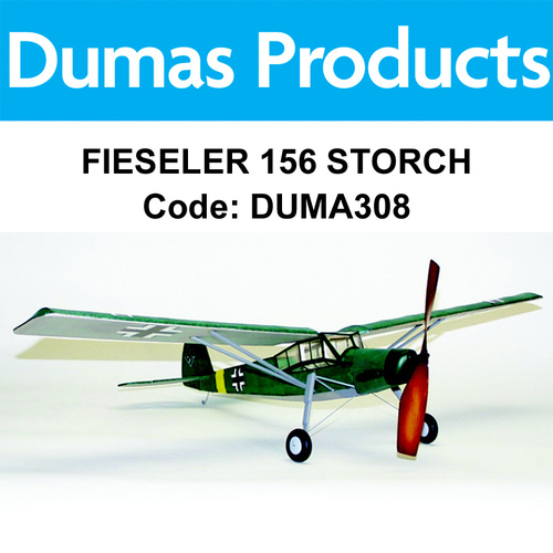 DUMAS 308 FIESELER 156 STORCH 30 INCH WINGSPAN RUBBER POWERED