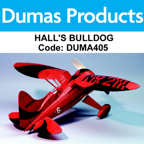 DUMAS 405 HALL'S BULLDOG  RUBBER POWERED 28 INCH WINGSPAN RUBBER POWERED