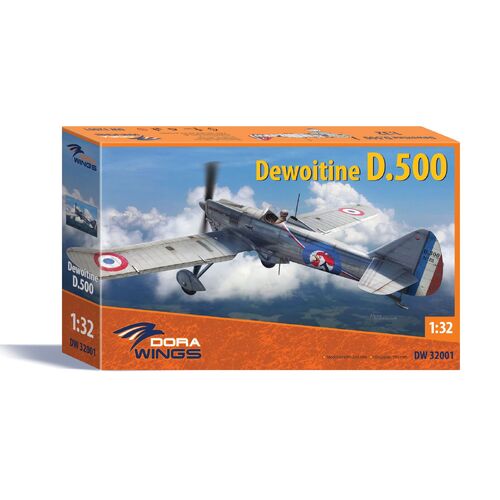 Dora Wings 1/32 Dewoitine D.500 (Cartograf decal) Plastic Model Kit [32001]