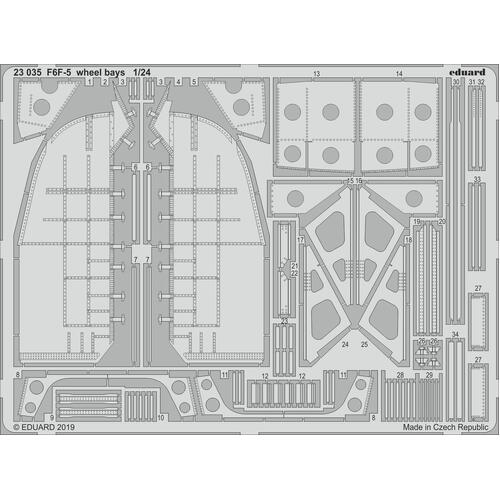Eduard - 23035 1/24 F6F-5 wheel bays Photo-etch set (Airfix)