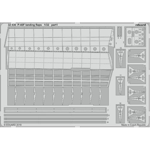 Eduard - 32430 1/32 P-40F landing flaps Photo-etch set (Trumpeter)