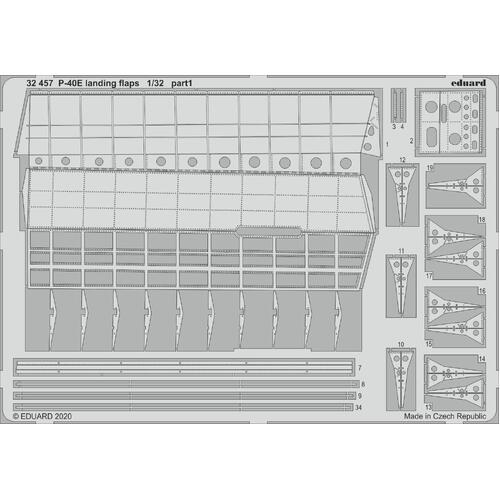 Eduard 32457 1/32 P-40E landing flaps Photo etched parts