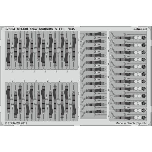 Eduard - 32954 1/35 MH-60L crew seatbelts STEEL Photo-etch set (Kitty Hawk)