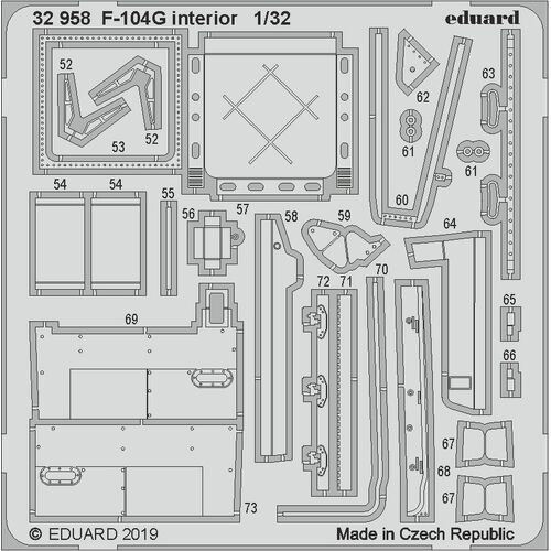 Eduard - 32958 1/32 F104G interior detail set (Italeri)