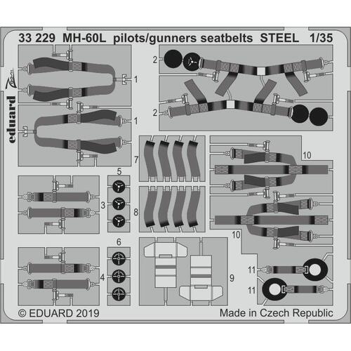 Eduard - 33229 1/35 MH-60L pilots/ gunners seatbelts STEEL Photo-etch set (Kitty Hawk)