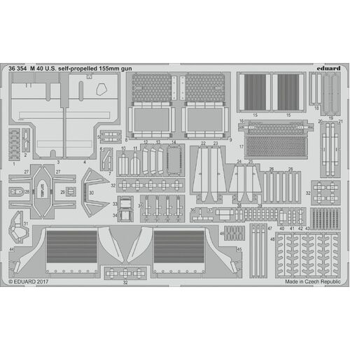 Eduard - 36354 1/35 M 40 U. S. self-propelled 155 mm gun Photo Etch Set