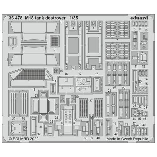 Eduard 1/35 M18 Tank Destroyer Photo Etch Set (Tamiya) [36478]