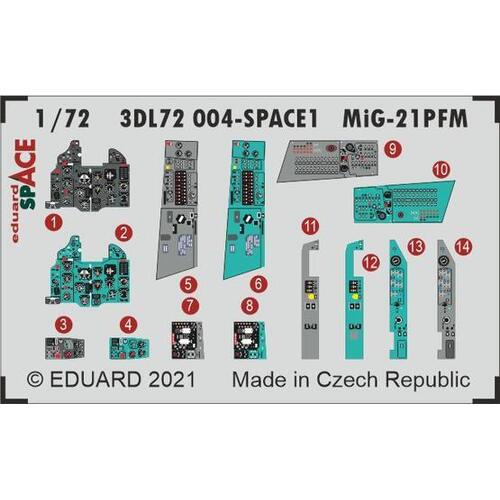 Eduard - 3DL72004 1/72 MiG-21PFM SPACE 3D Decals