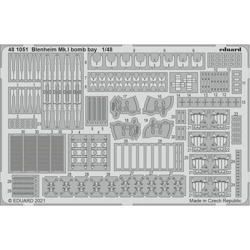 Eduard - 481051 1/48 Blenheim Mk.I bomb bay Photo etched parts