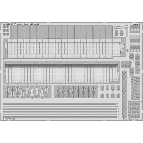 Eduard - 481053 1/48 B-17F landing flaps Photo etched parts