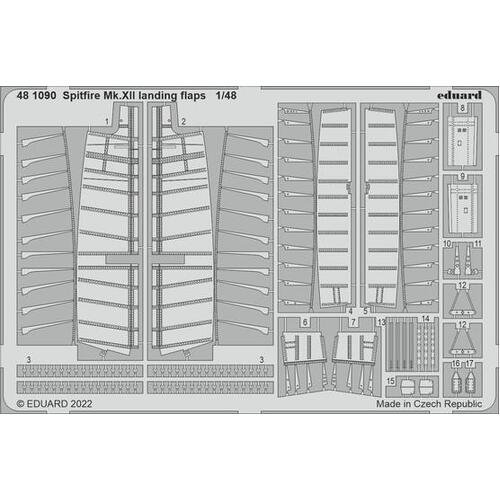 Eduard 1/48 Spitfire Mk.XII landing flaps Photo etched set [481090]