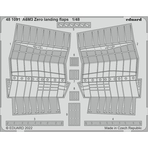 Eduard 1/48 A6M3 Zero landing flaps Photo etched set [481091]