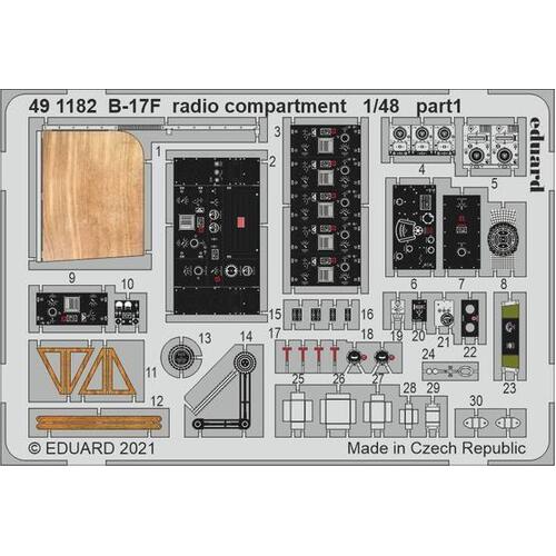 Eduard - 491182 1/48 B-17F radio compartment Photo etched parts