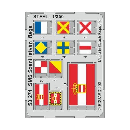 Eduard 1/350 SMS Szent István flags STEEL Photo etched parts