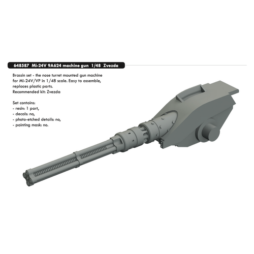 Eduard - 648587 1/48 Mi-24V 9A624 machine gun Brassin