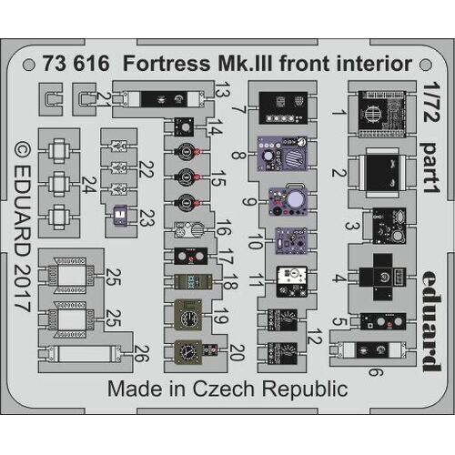 Eduard - 73616 1/72 Fortress Mk. III front interior 1/72 (Airfix)