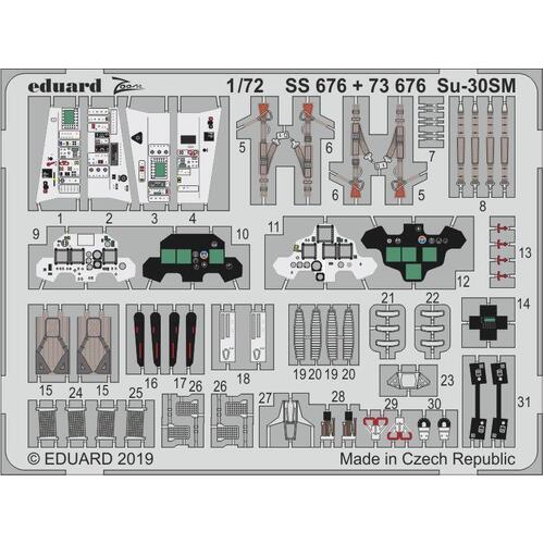 Eduard - 73676 1/72 Su-30SM Photo-etch set (Zvezda)