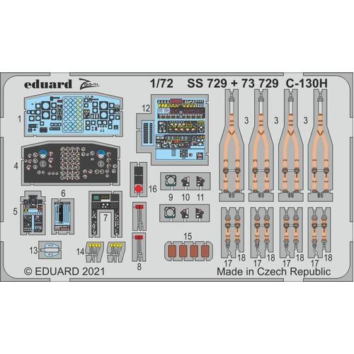 Eduard - 73729 1/72 C-130H interior Photo etched parts