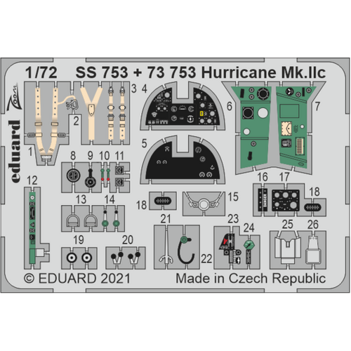 Eduard 1/72 Hurricane Mk. IIc Photo etched parts