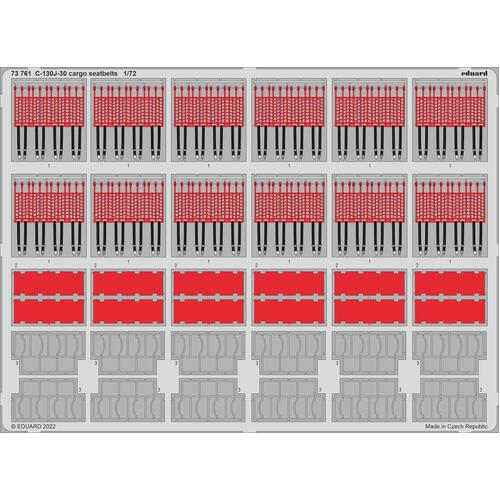 Eduard 1/72 C-130J-30 cargo seatbelts Photo etched set for Zvezda [73761]