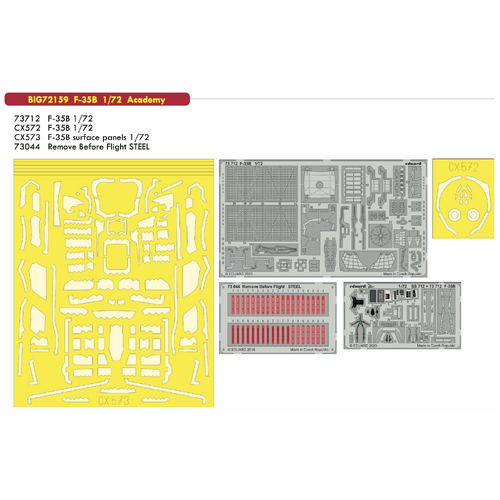 Eduard - BIG72159 1/72 F-35B Photo etch set (Academy) Big Ed