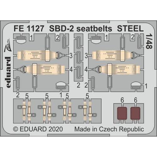 Eduard FE1127 1/48 SBD-2 seatbelts STEEL Zoom set for Academy