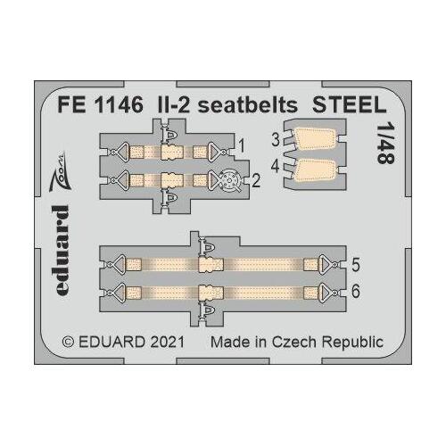 Eduard - FE1146 1/48 IL-2 seatbelts STEEL Photo etched parts